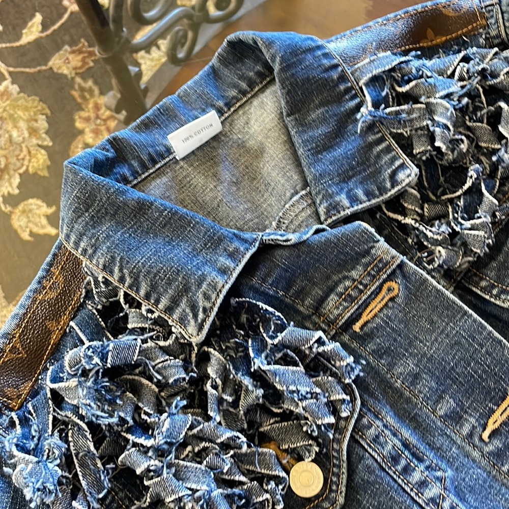 Designer inspired hand crafted denim jacket